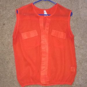 Sleeveless orange top